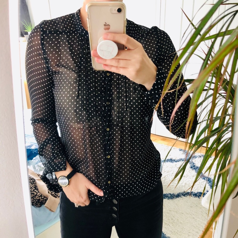 Sheer buttoned down Zara dress shirt